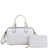 2In1 Oval Print Monogram Satchel Bag