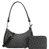 2In1 Geometric Print Pouch Shoulder Bag Set