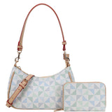 2In1 Geometric Print Pouch Shoulder Bag Set