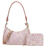 2In1 Geometric Print Pouch Shoulder Bag Set