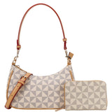 2In1 Geometric Print Pouch Shoulder Bag Set