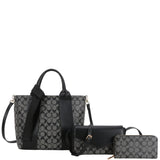 3In1 Oval Print Satchel W Crossbody And Wallet Set