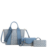 3In1 Oval Print Satchel W Crossbody And Wallet Set