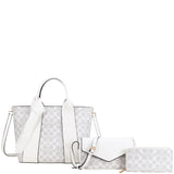 3In1 Oval Print Satchel W Crossbody And Wallet Set