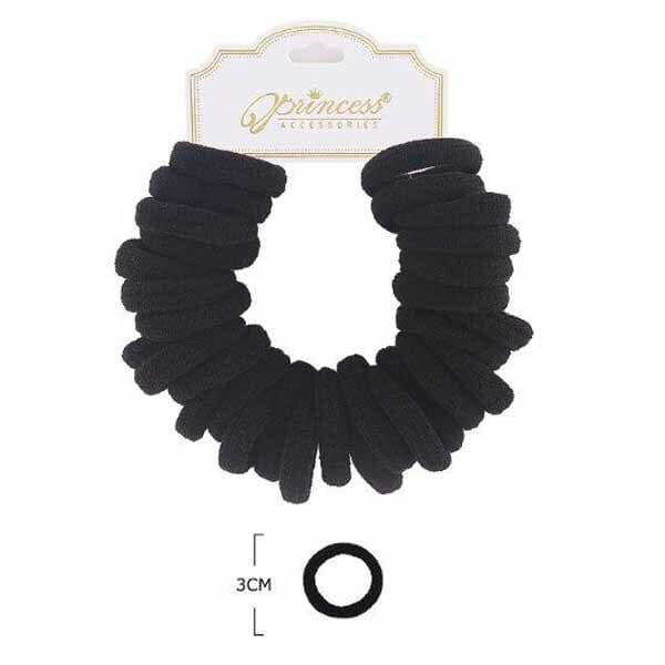 30 PC Hair Band Black