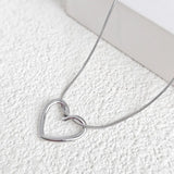 Twisted Heart Silver Necklace