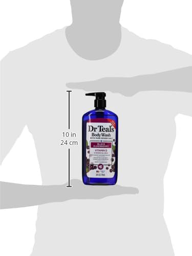 Dr Teal's Body Wash with Pure Epsom Salt, Black Elderberry with Vitamin D & Essential Oils, 24 fl oz