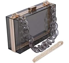 Linked Chain Strap Transparent Acrylic Clutch