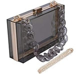 Linked Chain Strap Transparent Acrylic Clutch