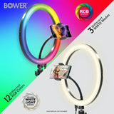 Bower White and RGB LED Ring Light Kit with Tripod; Black