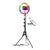 Bower White and RGB LED Ring Light Kit with Tripod; Black
