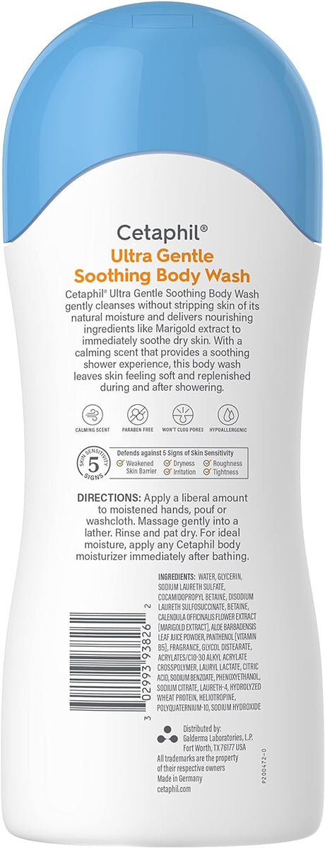 Cetaphil Ultra Gentle Refreshing Body Wash, For Dry to Normal, Sensitive Skin, 16.9oz