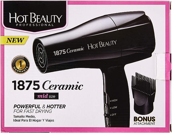 Hot Beauty 1875 Ceramic Styler Hair Styling Blow Dryer