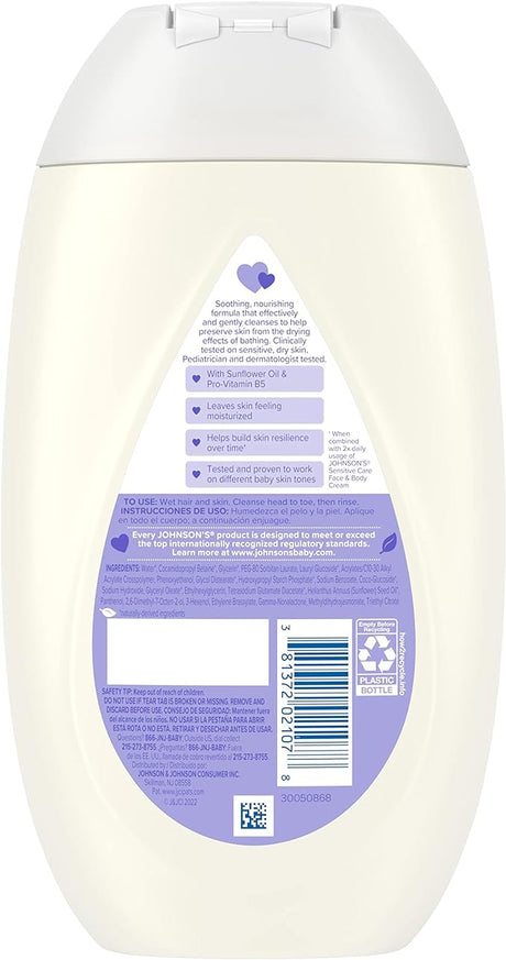 Johnson's Sensitive Care Baby Body Wash & Shampoo, Light Scent