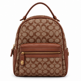 2IN1 Oval Print Textured Backpack W Wallet Set