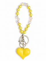 Pearl Beaded Heart Keychain