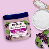 Dr Teal's Shea Sugar Body Scrub, Black Elderberry with Essential Oils