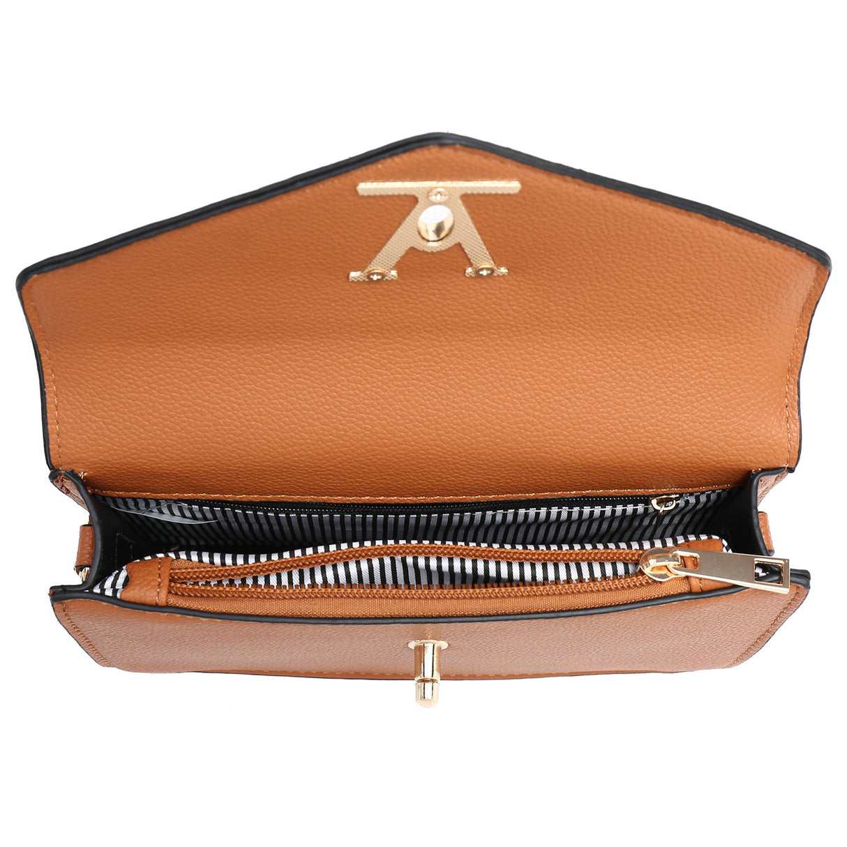 V Accent Envelope Flap Crossbody Bag