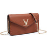 V Accent Envelope Flap Crossbody Bag