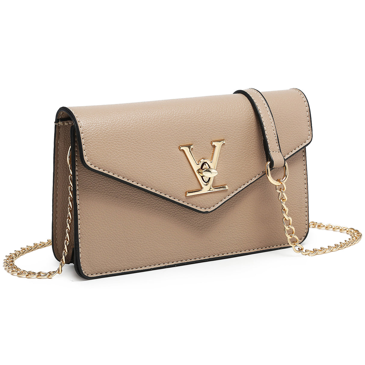 V Accent Envelope Flap Crossbody Bag
