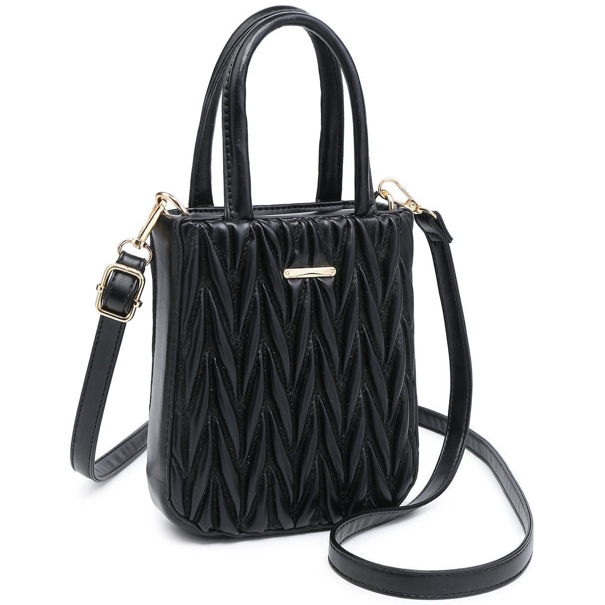 Chevron Quilted Mini Tote Satchel