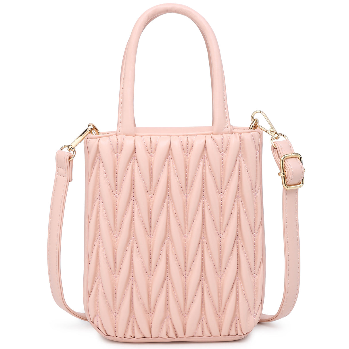 Chevron Quilted Mini Tote Satchel