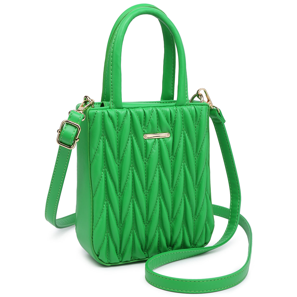 Chevron Quilted Mini Tote Satchel