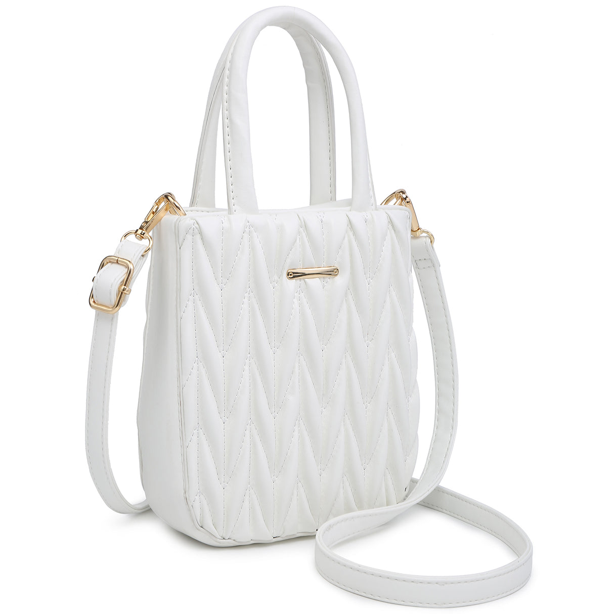 Chevron Quilted Mini Tote Satchel