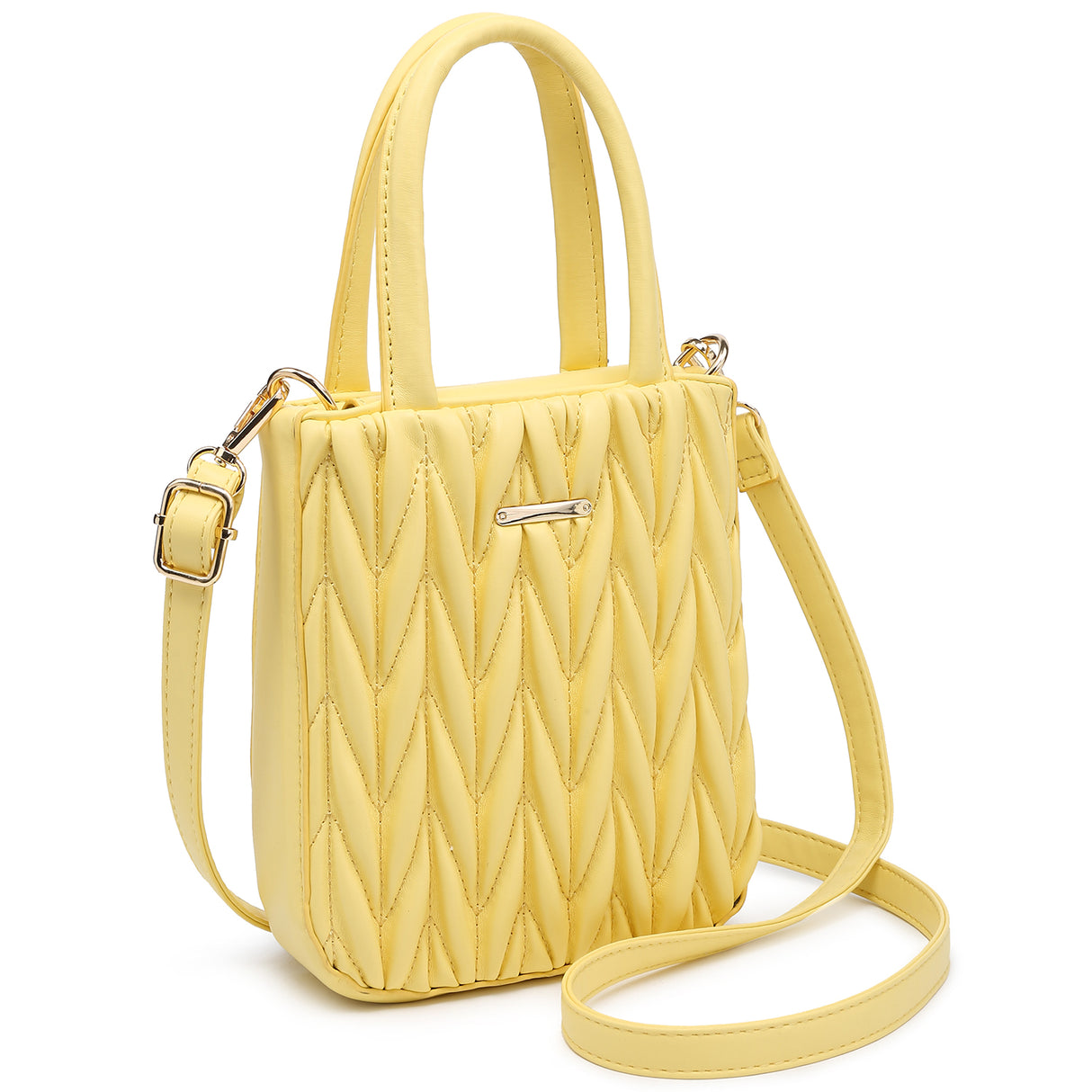 Chevron Quilted Mini Tote Satchel