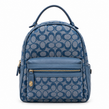 2IN1 Oval Print Textured Backpack W Wallet Set