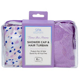 Spa Solutions Tame the Mane Shower Cap & Hair Turban Set