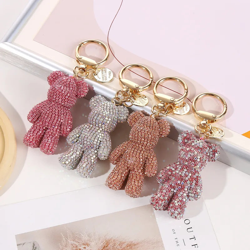 Rhinestone Mini Bear Keychain
