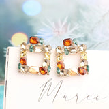 Bohemian Square Gem Earrings