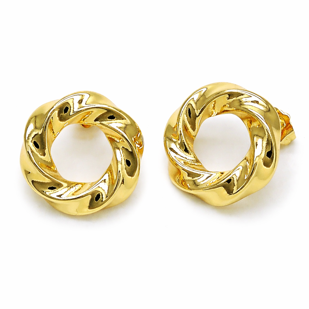 Tatiana Swirl Gold Stud Earrings