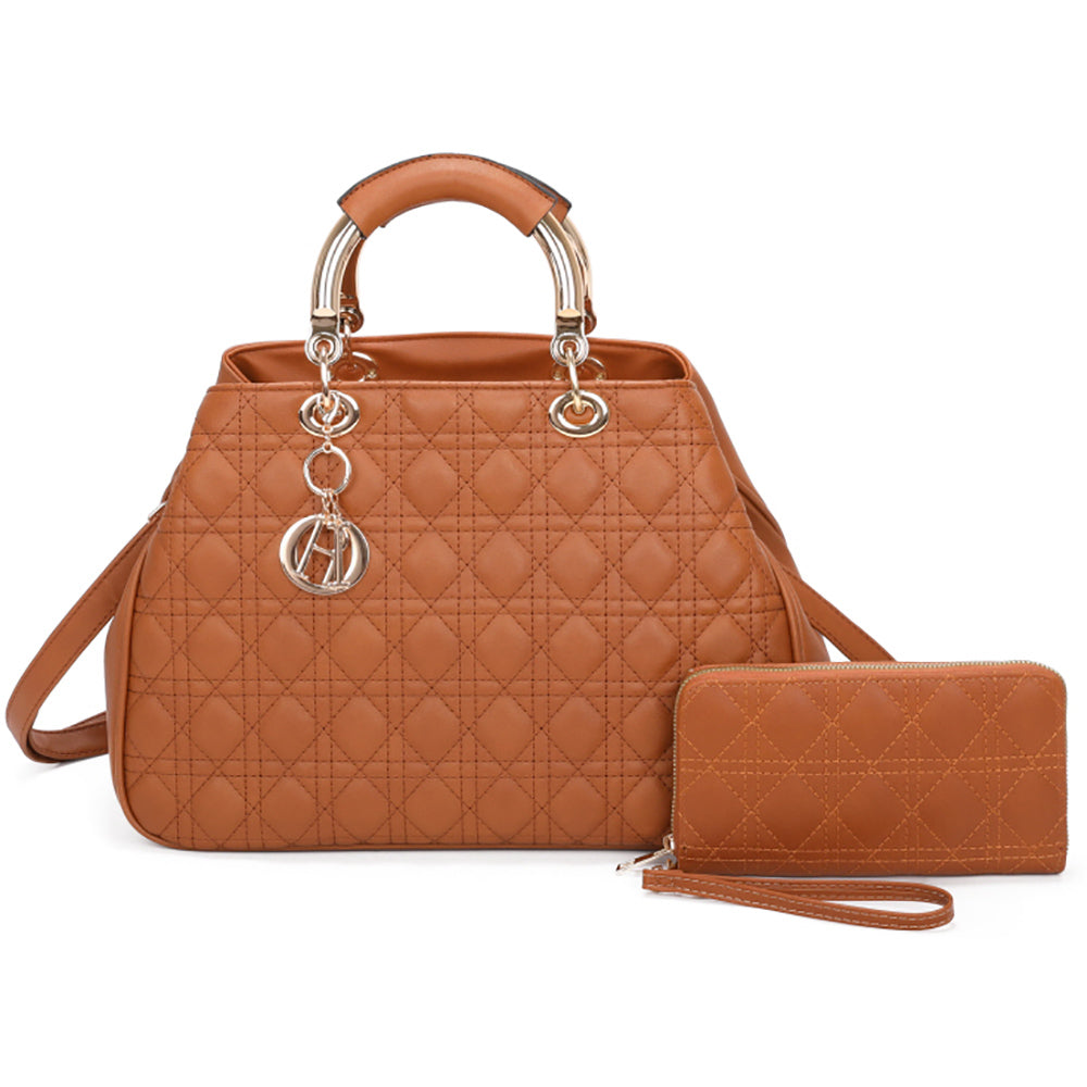 Quilted Top Handle 2-in-1 Satchel Set