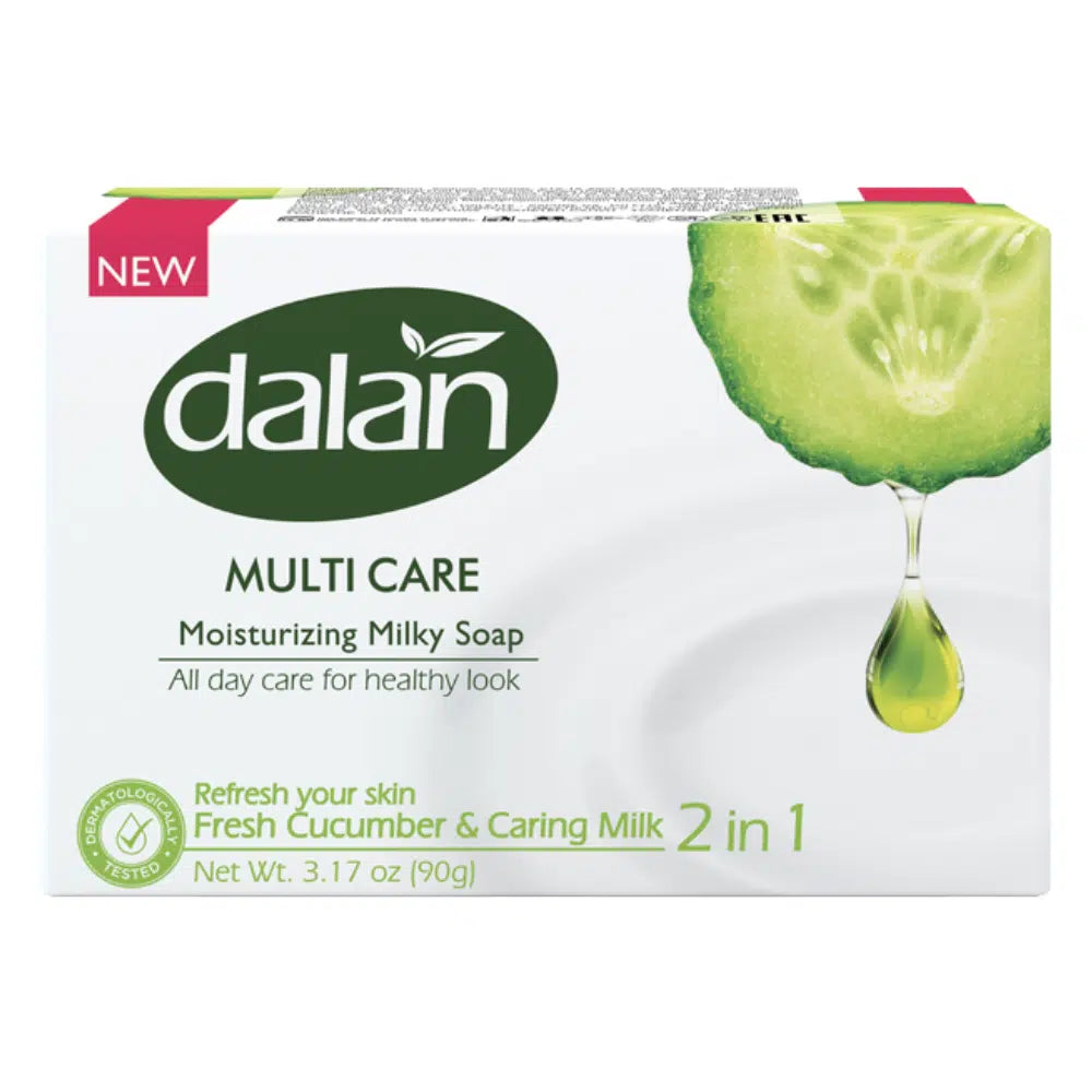 Dalan Multicare Moisturizing Soap 2 In 1 (Fresh Cucumber And Caring Milk, 3 Pack)