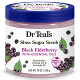 Dr Teal's Shea Sugar Body Scrub, Black Elderberry with Essential Oils