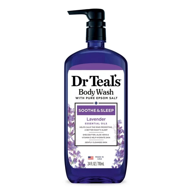 Dr Teal’s Soothe & Sleep Lavender Body Wash with Pure Epsom Salt, 24 fl oz.