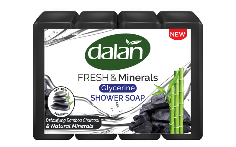 Dalan Fresh & Minerals Bamboo Charcoal Shower Soap 4PK