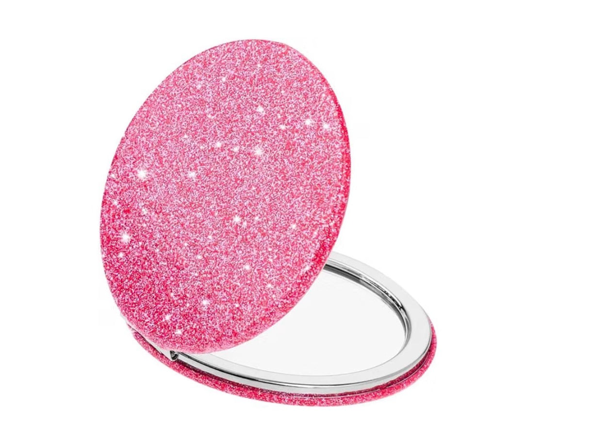 Glitter compact mirror