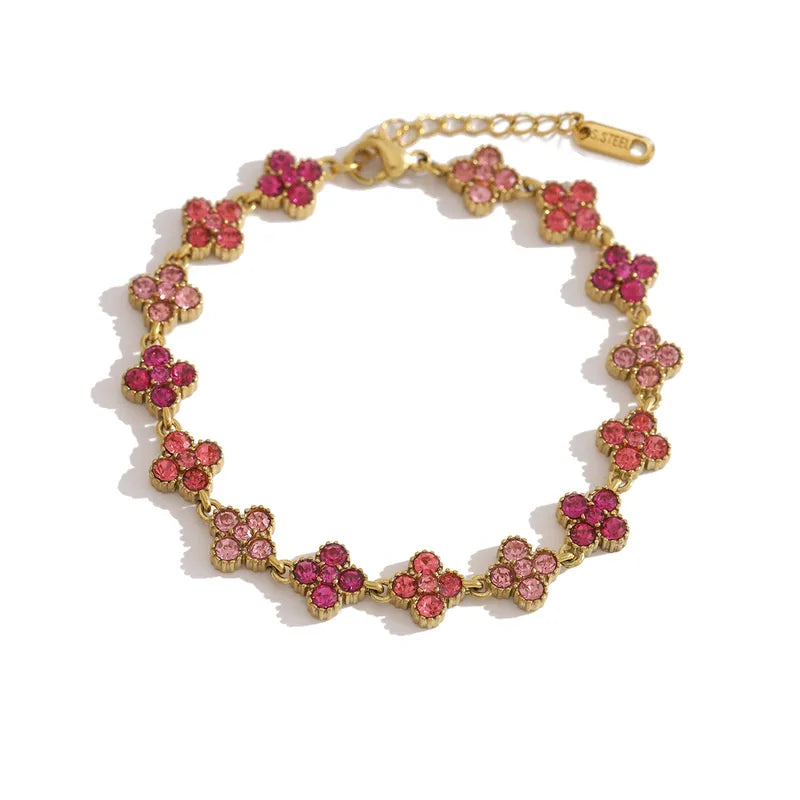 Four Leaf Clover Rhinestone Bracelet