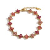 Four Leaf Clover Rhinestone Bracelet