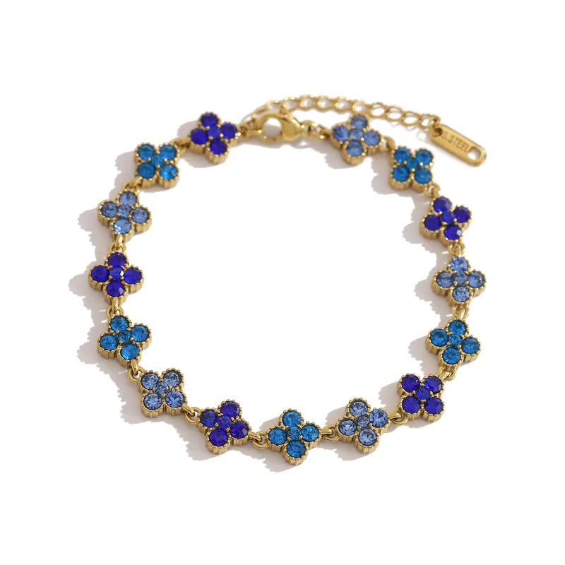 Four Leaf Clover Rhinestone Bracelet