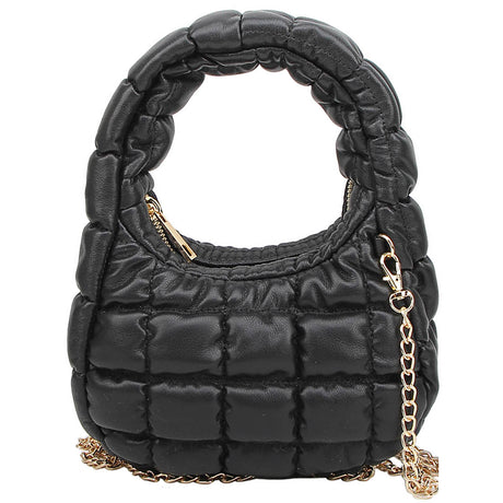 Puffy Quilted Mini Crossbody Satchel