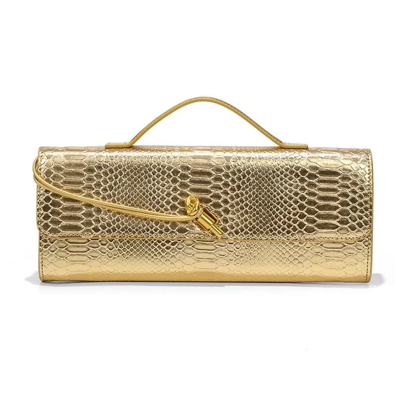 Gold Snakeskin Evening Bag