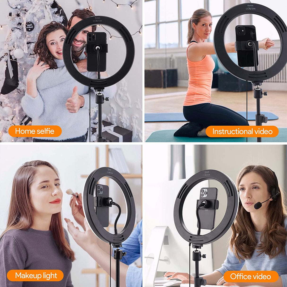 10" Ring Light with Tripod Stand and Phone Holder