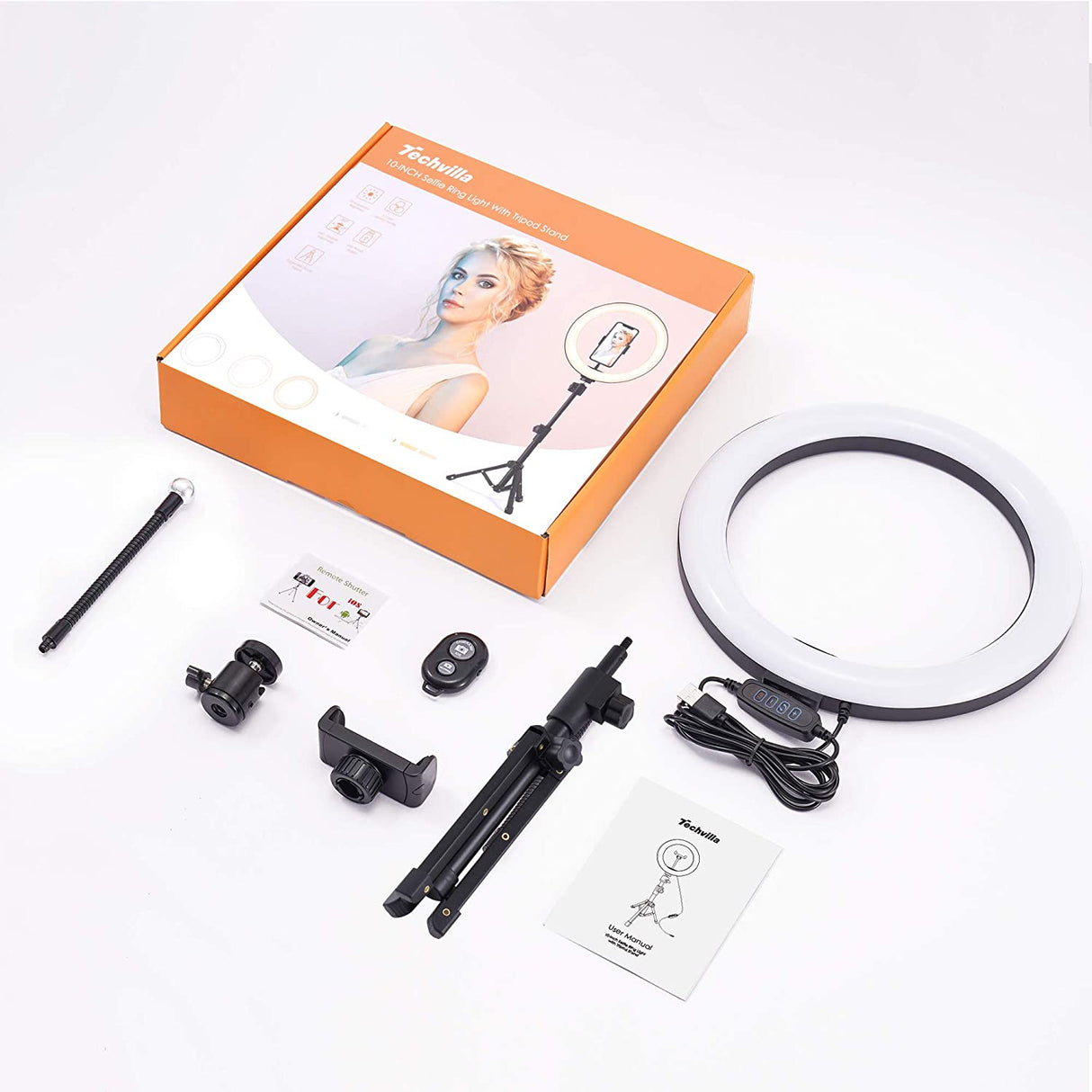 10" Ring Light with Tripod Stand and Phone Holder