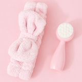 Face Foaming Brush with Spa Headband