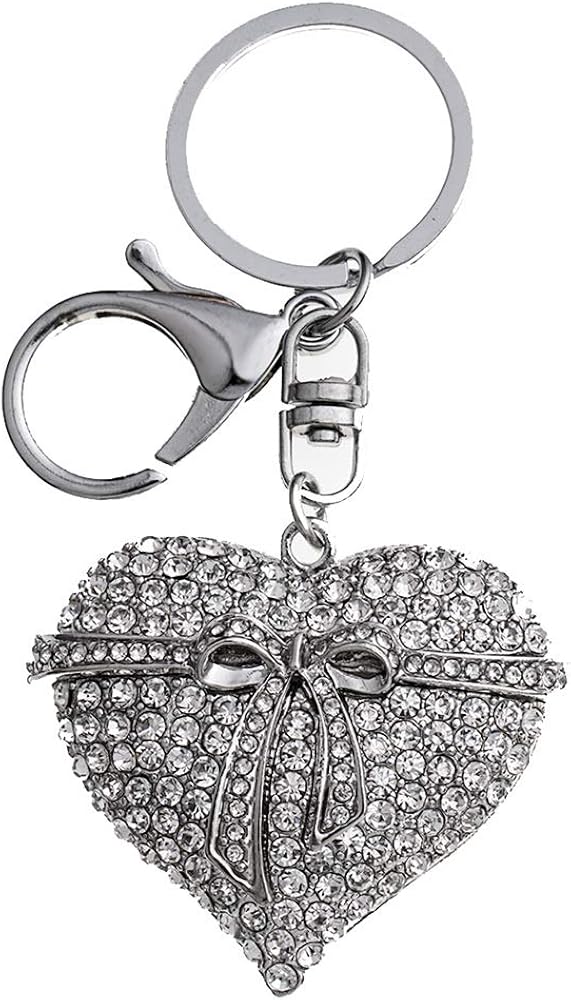 Rhinestone Heart Keychain