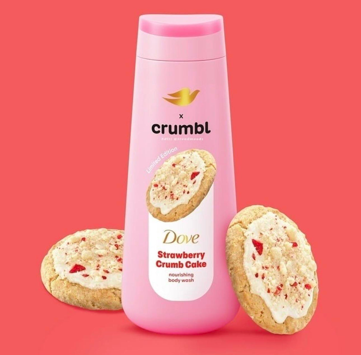 Dove x Crumbl Strawberry Crumb Cake